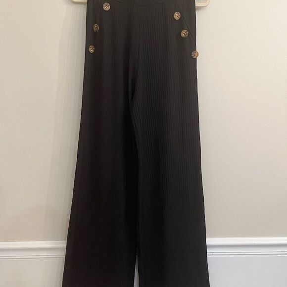 Boohoo Black Ribbed Pants - Picture 3 of 8